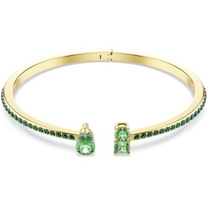 Swarovski Matrix Hoop Earrings, Bracelet, Tack Pin, Multicolored Crystals, Gold-Tone Finish(Cuff Bracelet Green)