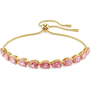 Swarovski Matrix Hoop Earrings, Bracelet, Tack Pin, Multicolored Crystals, Gold-Tone Finish(Soft Bracelet Pink)