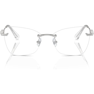 Swarovski womens Sk1014 Butterfly Prescription Eyewear Frames(Silver/Demo Lens)