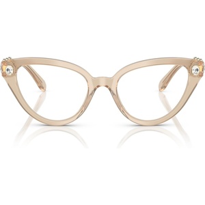 Swarovski womens Sk2028f Low Bridge Fit Cat Eye Prescription Eyewear Frames(Milky Beige/Demo Lens)