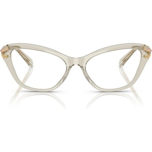 Swarovski womens Sk2031 Cat Eye Prescription Eyewear Frames(Transparent Beige/Demo Lens)