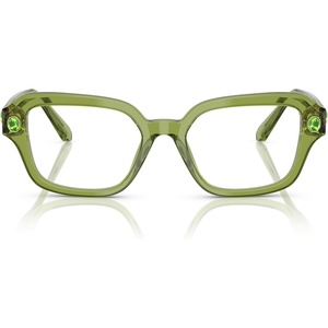 Swarovski womens Sk2039 Square Prescription Eyewear Frames(Transparent Green/Demo Lens)