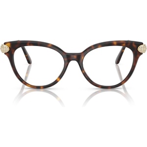 Swarovski womens Sk2046f Low Bridge Fit Round Prescription Eyewear Frames(Havana/Demo Lens)