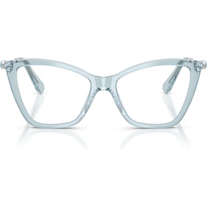 Swarovski womens Sk2051 Cat Eye Prescription Eyewear Frames(Transparent Light Blue/Demo Lens)