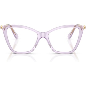Swarovski womens Sk2051 Cat Eye Prescription Eyewear Frames(Transparent Lilac/Demo Lens)