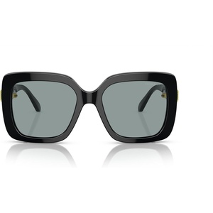 Swarovski womens Sk6001f Low Bridge Fit Square Sunglasses(Black/Dark Grey)