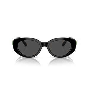 Swarovski womens Sk6002 Oval Sunglasses(Black/Dark Grey)