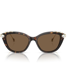 Swarovski womens Sk6010 Cat Eye Sunglasses(Havana/Dark Brown)