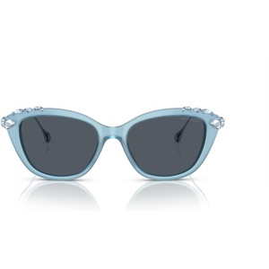 Swarovski womens Sk6010 Cat Eye Sunglasses(Opal Light Blue/Dark Grey)