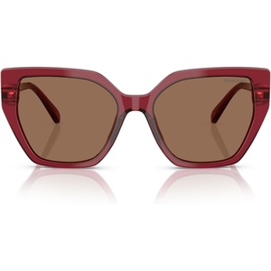 Swarovski womens Sk6016 Cat Eye Sunglasses(Transparent Burgundy/Dark Brown)