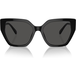 Swarovski womens Sk6016f Low Bridge Fit Rectangular Sunglasses(Black/Dark Grey)