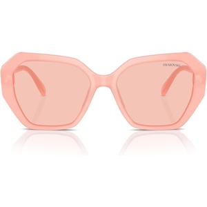 Swarovski womens Sk6017f Low Bridge Fit Cat Eye Sunglasses(Rose Gold/Light Purple Brown)