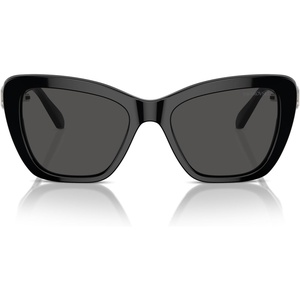 Swarovski womens Sk6018f Low Bridge Fit Oval Sunglasses(Silver/Dark Grey)