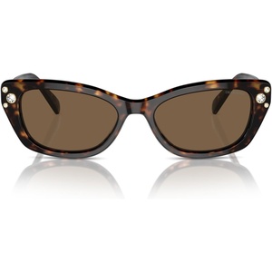 Swarovski womens Sk6019 Butterfly Sunglasses(Medium Havana/Polarized Brown Gradient)