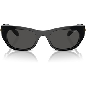 Swarovski womens Sk6022f Low Bridge Fit Square Sunglasses(Matte Silver/Gradient Grey)
