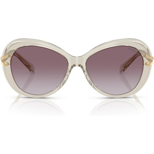 Swarovski womens Sk6026f Low Bridge Fit Butterfly Sunglasses(Transparent Beige/Violet Gradient)