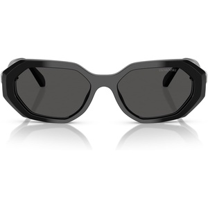 Swarovski womens Sk6028 Hexagonal Sunglasses(Black/Dark Grey)