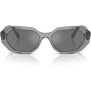 Swarovski womens Sk6028 Hexagonal Sunglasses(Transparent Dark Grey/Grey Mirrored Black)