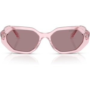 Swarovski womens Sk6028 Hexagonal Sunglasses(Transparent Pink/Light Purple Brown)