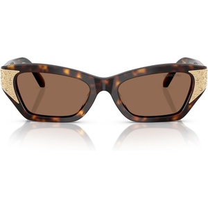 Swarovski womens Sk6029 Cat Eye Sunglasses(Dark Havana/Dark Brown)