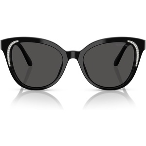 Swarovski womens Sk6031f Low Bridge Fit Butterfly Sunglasses(Black/Dark Grey)