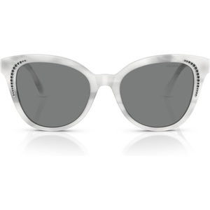 Swarovski womens Sk6031f Low Bridge Fit Butterfly Sunglasses(Striped White/Dark Grey)