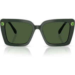 Swarovski womens Sk6032 Square Sunglasses(Green/Dark Green)