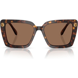 Swarovski womens Sk6032 Square Sunglasses(Havana/Dark Brown)