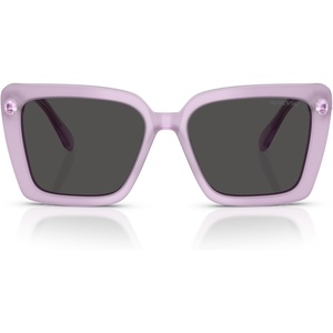 Swarovski womens Sk6032 Square Sunglasses(Milky Lilac/Dark Grey)