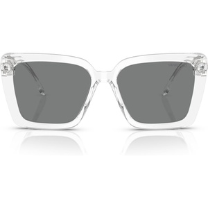 Swarovski womens Sk6032 Square Sunglasses(Transparent/Dark Grey)