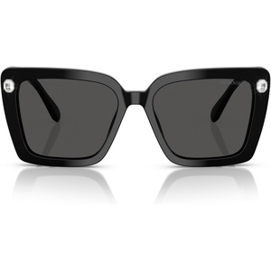 Swarovski womens Sk6032f Low Bridge Fit Square Sunglasses(Black/Dark Grey)