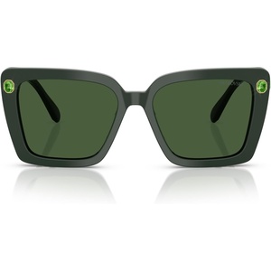 Swarovski womens Sk6032f Low Bridge Fit Square Sunglasses(Green/Dark Green)