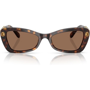 Swarovski womens Sk6033 Butterfly Sunglasses(Havana/Dark Brown)