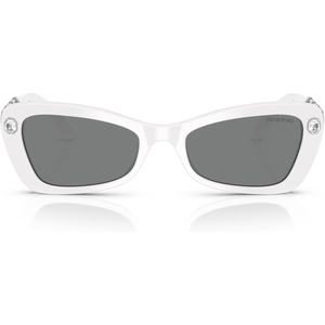 Swarovski womens Sk6033 Butterfly Sunglasses(White/Dark Grey)