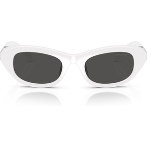 Swarovski womens Sk6036u Universal Fit Square Sunglasses(White/Dark Grey)