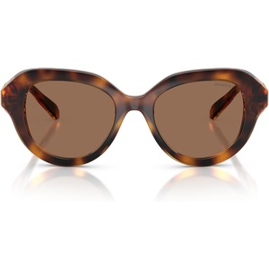 Swarovski womens Sk6037f Low Bridge Fit Round Sunglasses(Havana/Dark Brown)