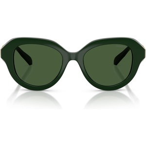 Swarovski womens Sk6037f Low Bridge Fit Round Sunglasses(Solid Green/Dark Green)
