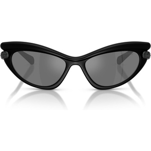 Swarovski womens Sk6038 Cat Eye Sunglasses(Matte Black/Grey Mirrored Black)