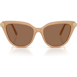 Swarovski womens Sk6039 Cat Eye Sunglasses(Milky Beige/Bronze)