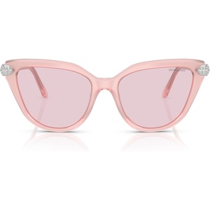 Swarovski womens Sk6039 Cat Eye Sunglasses(Milky Pink/Transition Pink)