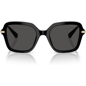 Swarovski womens Sk6040 Square Sunglasses(Black/Dark Grey)