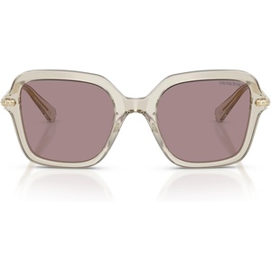 Swarovski womens Sk6040 Square Sunglasses(Transparent Beige/Violet)