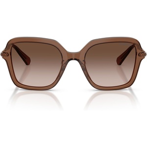 Swarovski womens Sk6040 Square Sunglasses(Transparent Brown/Brown Gradient)