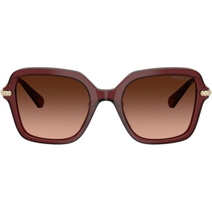 Swarovski womens Sk6040 Square Sunglasses(Transparent Burgundy/Pink Gradient Grey)