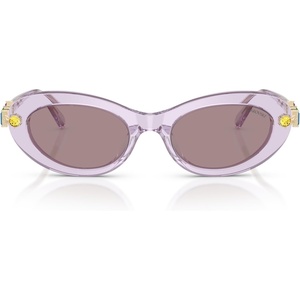 Swarovski womens Sk6042 Oval Sunglasses(Transparent Lilac/Violet)