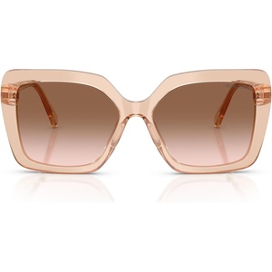 Swarovski womens Sk6049f Low Bridge Fit(Transparent Beige/Brown Gradient)