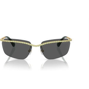 Swarovski womens Sk7001 Rectangular Sunglasses(Gold/Dark Grey)