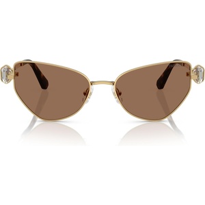 Swarovski womens Sk7003 Butterfly Sunglasses(Gold/Dark Brown)