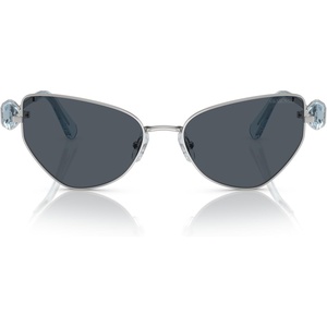 Swarovski womens Sk7003 Butterfly Sunglasses(Silver/Dark Grey)