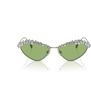 Swarovski womens Sk7009 Oval Sunglasses(Matte Green/Dark Green)